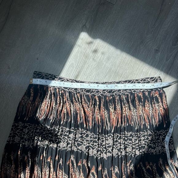 Vintage Midi Skirt- Stretch waist- safari giraffe, black tan,  Sz L stonebridge - Picture 3 of 8